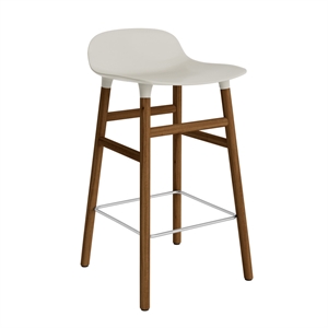 Normann Copenhagen - Form Barstool 65 cm - Lys grå/Valnød